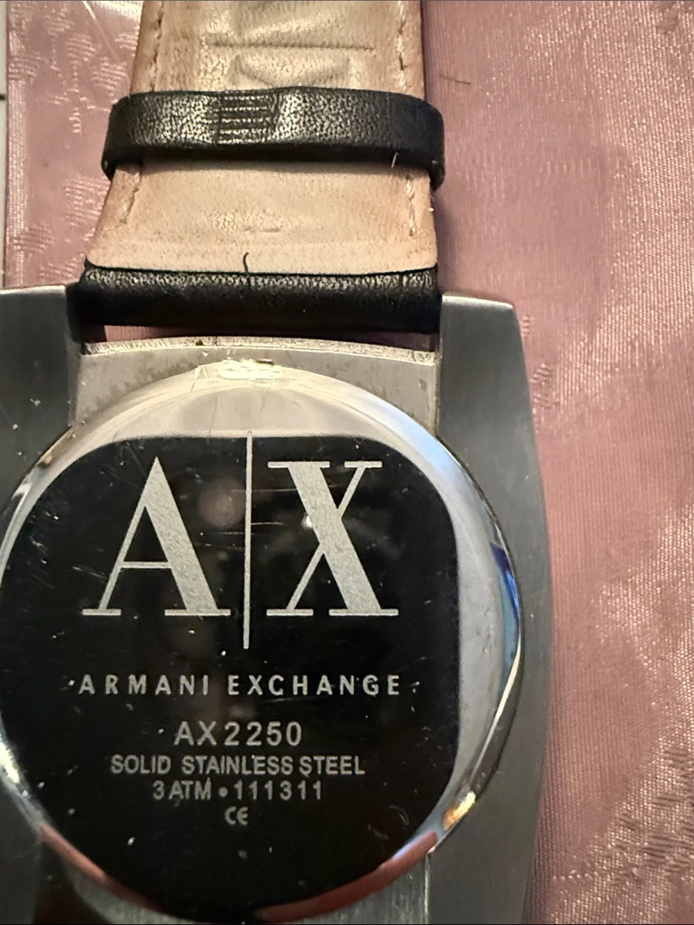 This Armani Exchange Stockton AX2253 watch features a square stainless steel cas